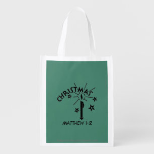 Christmas Candle Reusable Grocery Bag