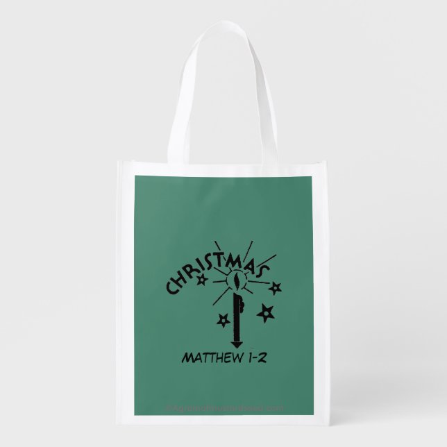 Christmas Candle Reusable Grocery Bag (Front)