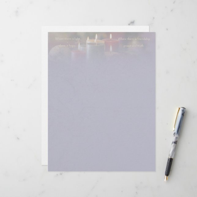 Christmas Candle Stationery (Front/Back In Situ)