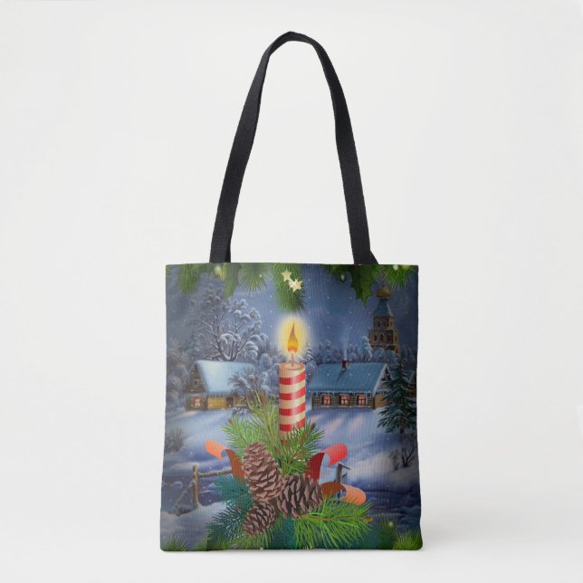 Christmas candle tote bag (Front)