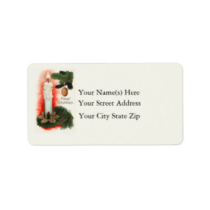 Christmas Candle Vintage Address Label