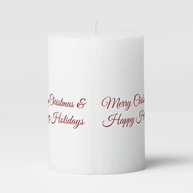 Christmas Candle w/Cardinal & Holly and Berries (Back)