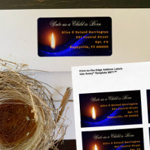Christmas Candle Wide Return Address Labels