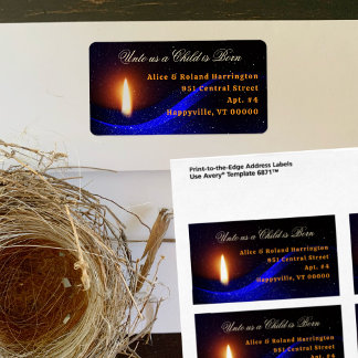 Christmas Candle Wide Return Address Labels