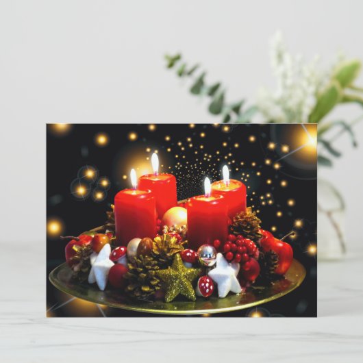 Christmas Candle Wreath Decoration (Standing Front)