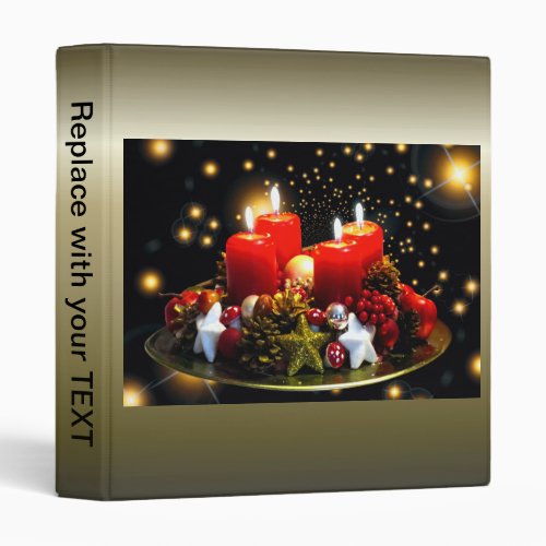 Christmas Candle Wreath Decoration 3 Ring Binder