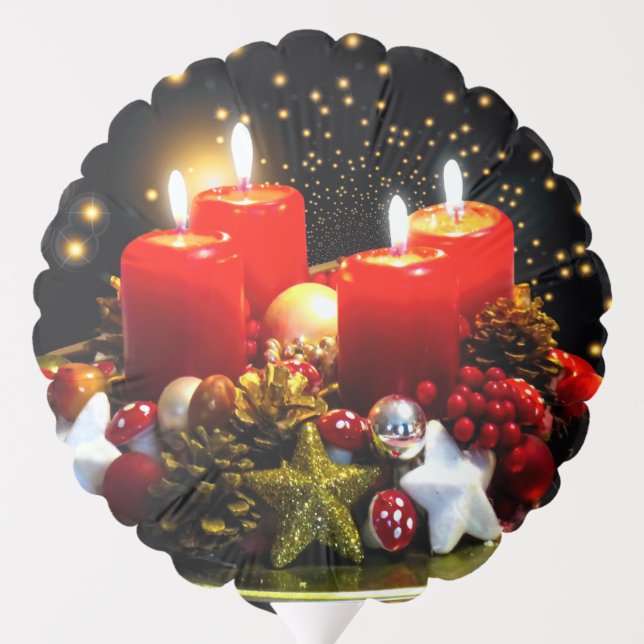 Christmas Candle Wreath Decoration Balloon (Back)