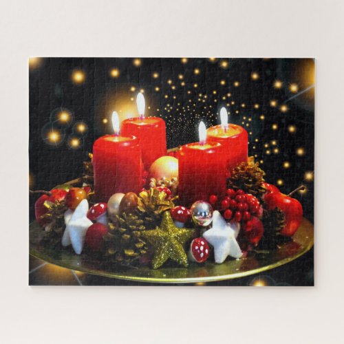 Christmas Candle Wreath Decoration Jigsaw Puzzle