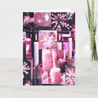 Christmas Candles and Sparkles Folded Holiday Card