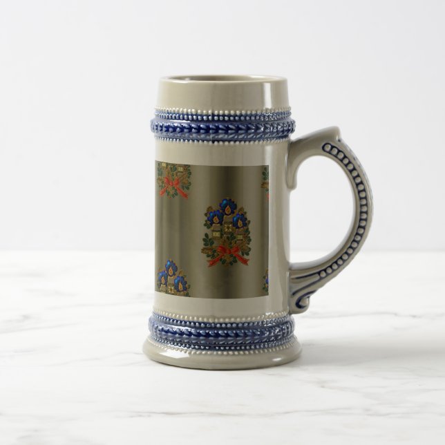 Christmas Candles and Wreath Beer Stein (Right)