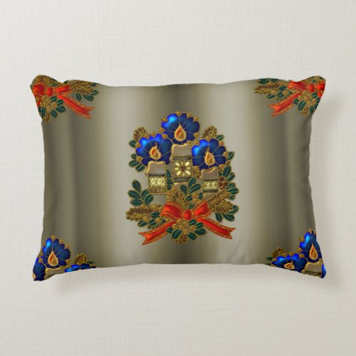 Christmas Candles and Wreath Decorative Pillow
