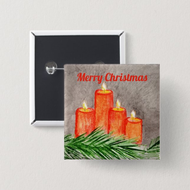 Christmas Candles Button (Front & Back)