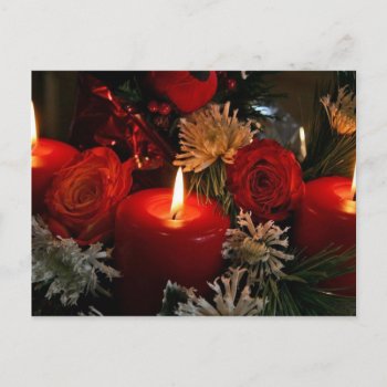 Christmas Candles Holiday Postcard by thecoveredbridge at Zazzle