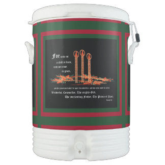 Christmas Candles, Isaiah 9:6 Beverage Cooler