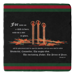 Christmas Candles, Isaiah 9:6 Trivet