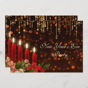 Christmas Candles & Lights New Year's Eve Invitation