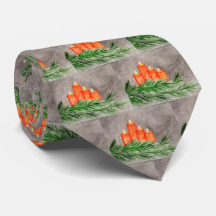 Christmas Candles Neck Tie