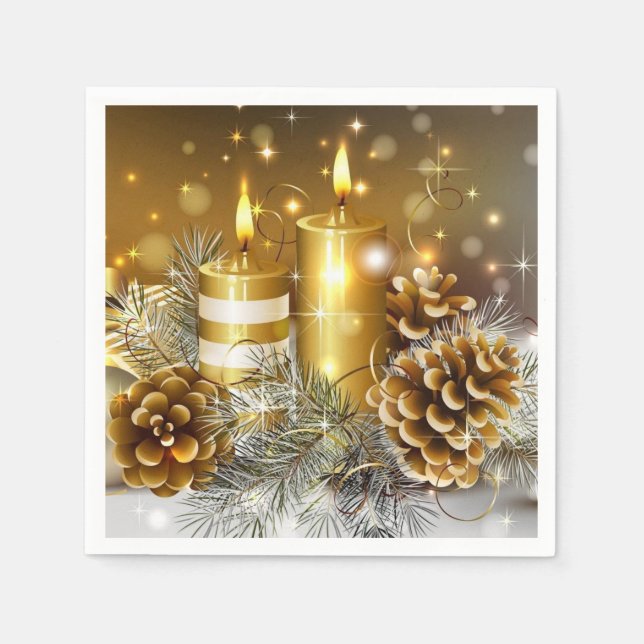 Christmas Candles Paper Napkins (Front)