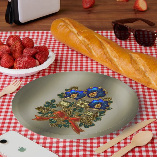 Christmas Candles Paper Plates (Picnic)