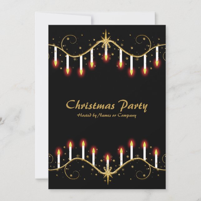 Christmas candles party invitations template (Front)