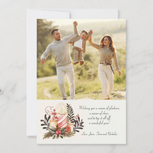 Christmas Candles Photo Holiday Card