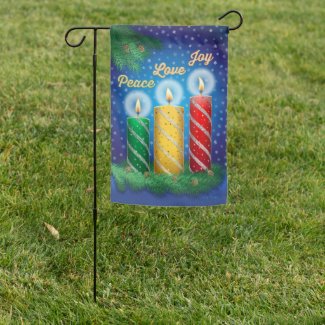 Christmas Candles Reversible Garden Flag