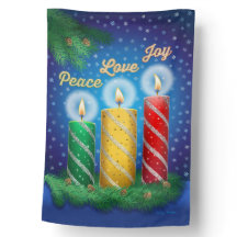 Christmas Candles Reversible House Flag