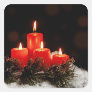 Christmas Candles Square Sticker