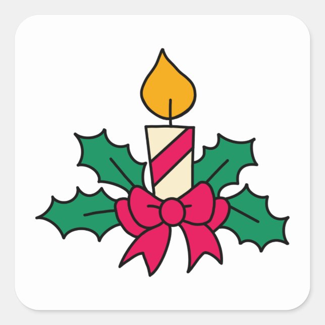 Christmas Candles  Square Sticker (Front)