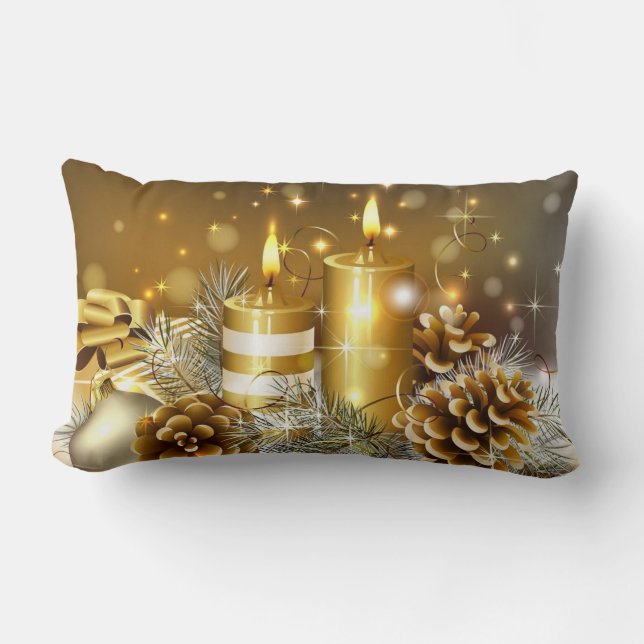 Christmas Candles Throw Pillow (Front)