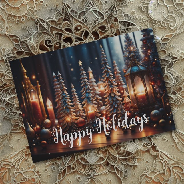 Christmas Candles Village Gray Tablescape Card (Creator Uploaded)