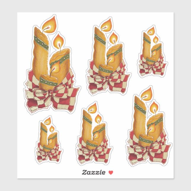 Christmas Candles Vinyl cut stickers (Sheet)