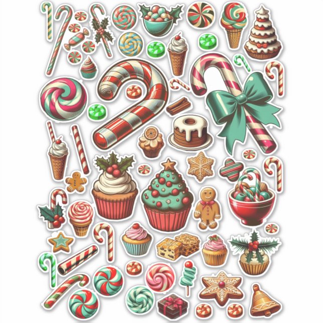 Christmas Candy And Sweet treats clipart  Sticker (Front)
