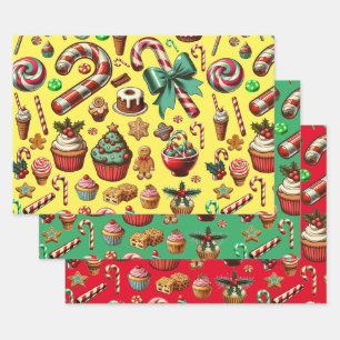 Christmas Candy And Sweet treats clipart Wrapping Paper Sheets