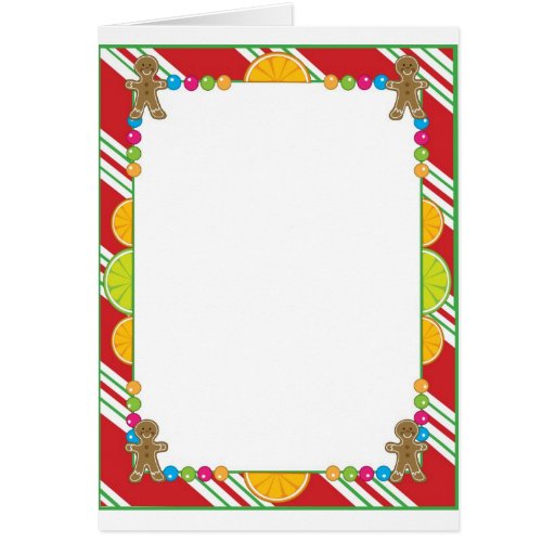 Christmas Candy Border Greeting Card | Zazzle