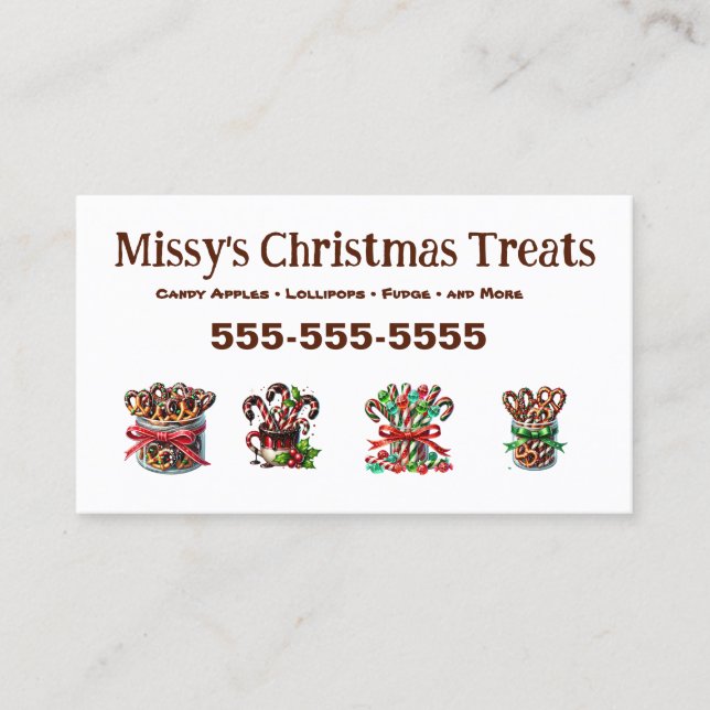 Christmas Candy Business Card (Front)