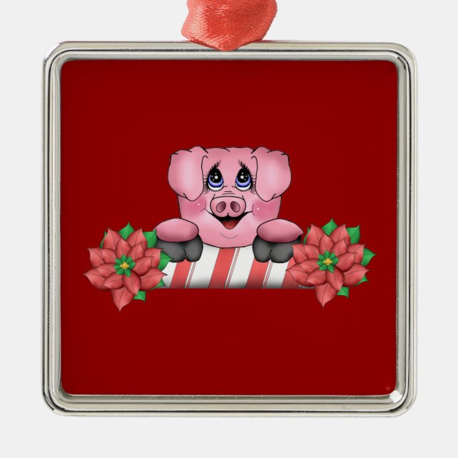 Christmas Candy Can Pig Ornament (Front)