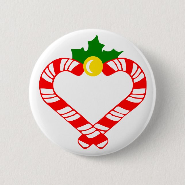 Christmas Candy Cane Button (Front)