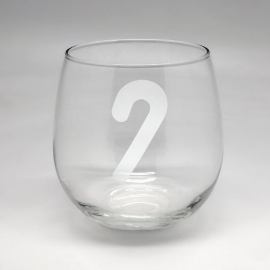 Christmas Candy Cane Clear Stemless Wine Glass (Front)