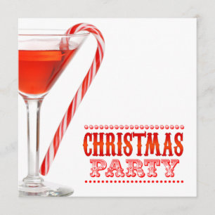 Christmas Candy Cane Cocktail Party Invitation