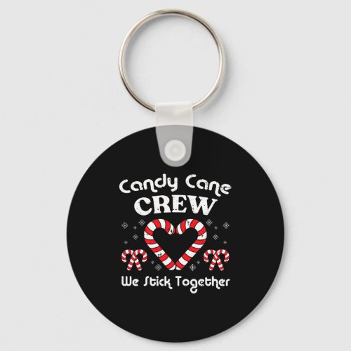 Christmas Candy Cane Crew Stick Together Xmas Wome Keychain