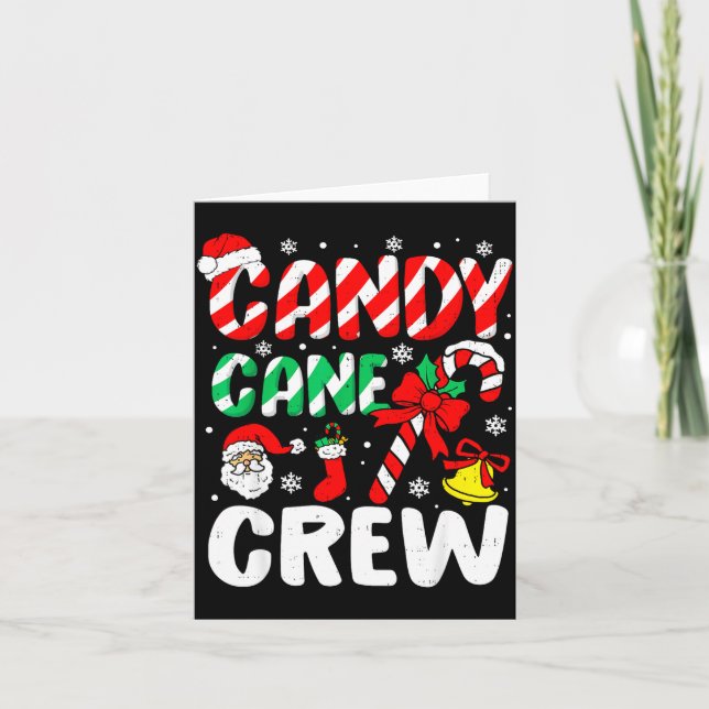 Christmas Candy Cane Crew Xmas Holiday Toddler Kid Card (Front)