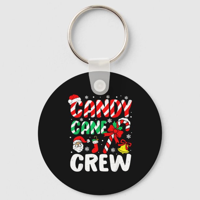 Christmas Candy Cane Crew Xmas Holiday Toddler Kid Keychain (Front)