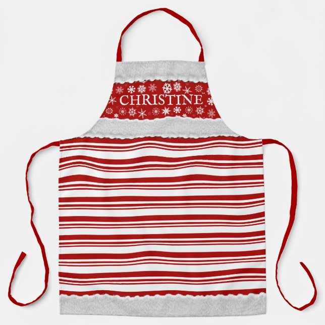Christmas Candy Cane Custom Apron (Front)