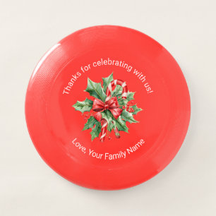 Christmas Candy Cane Custom Text Holiday Wham-O Frisbee