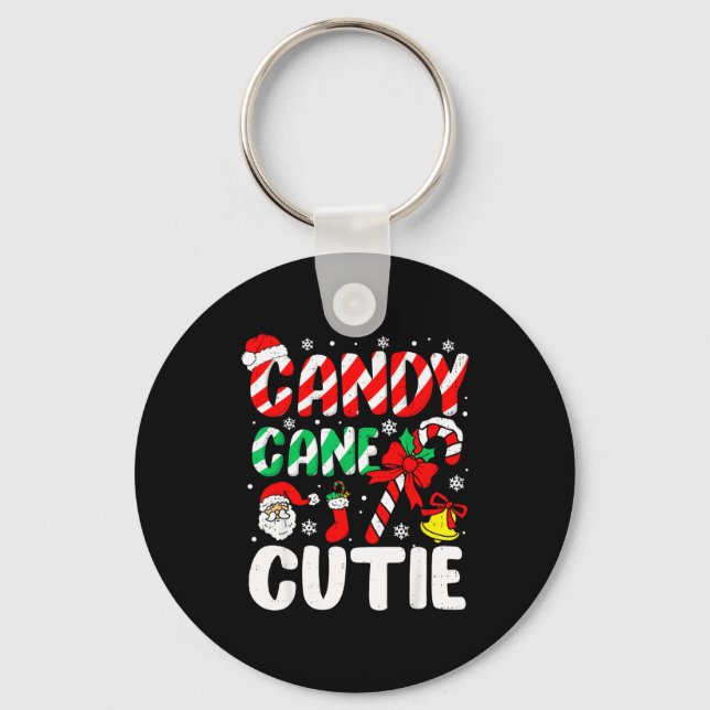 Christmas Candy Cane Cutie Xmas Holiday Toddler Ki Keychain (Front)
