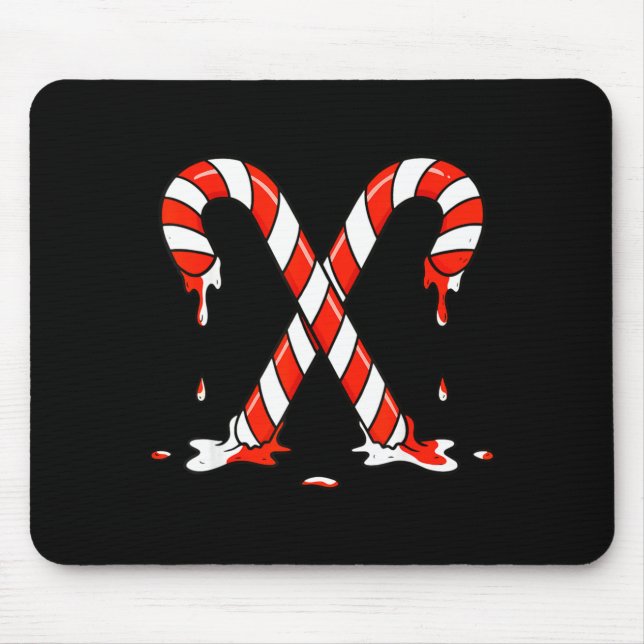 Christmas Candy Cane Drip Boys Girls Kids  Mouse Pad (Front)