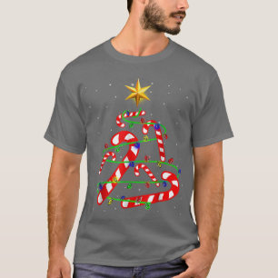 Christmas Candy Cane Funny Xmas Tree Light Gifts T-Shirt