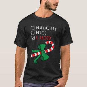 Christmas Candy Cane Gift Design I Tried Checklist T-Shirt