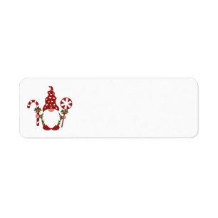 Christmas Candy Cane Gnome Address Labels